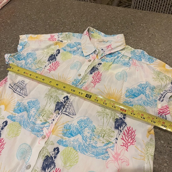 Jane & Delancy button down blouse resort wear size L - Picture 10 of 11
